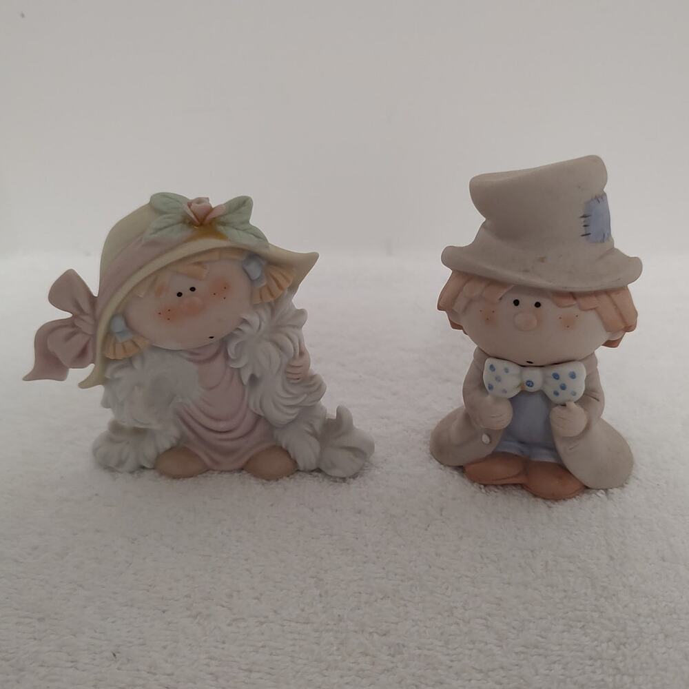 Bumpkins Girl Dress Up Boy Groom Set/2 Bisque Porcelain Figurines by Fabrizio